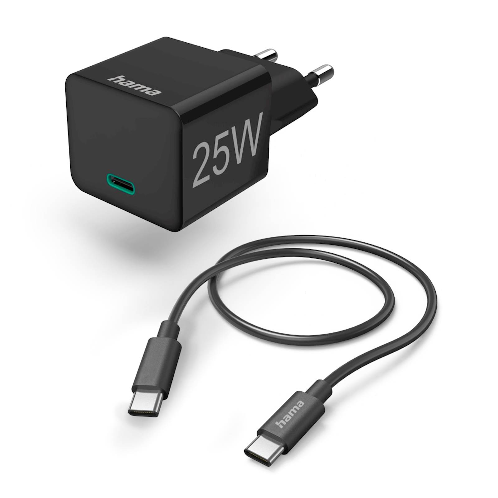 121683.jpg Punjač set, USB-C, 25W, 1,5m, crni - Image 1