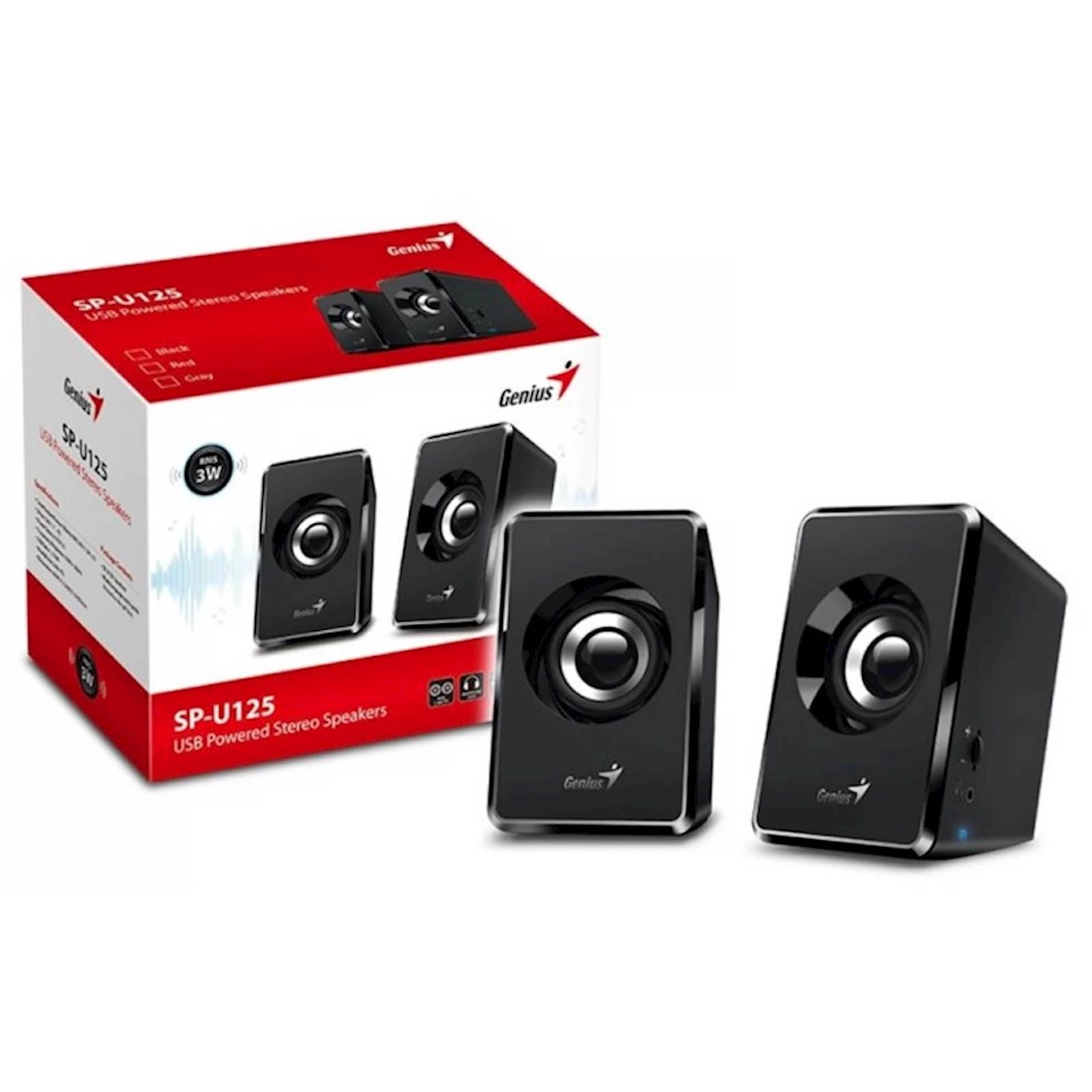 123685.jpg Zvučnik Genius SP-U125 USB crni 3W, USB+3,5mm, crni - Image 1