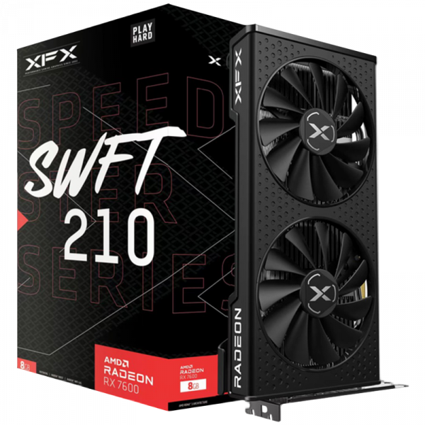 XFX SPEEDSTER SWFT 210 AMD Radeon RX 7600 8 GB GDDR6 128-bit HDMI 3x DP