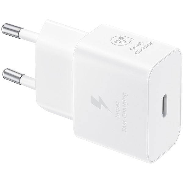 Samsung 25W Fast Charging USB-C Power Adapter White (cable not included)