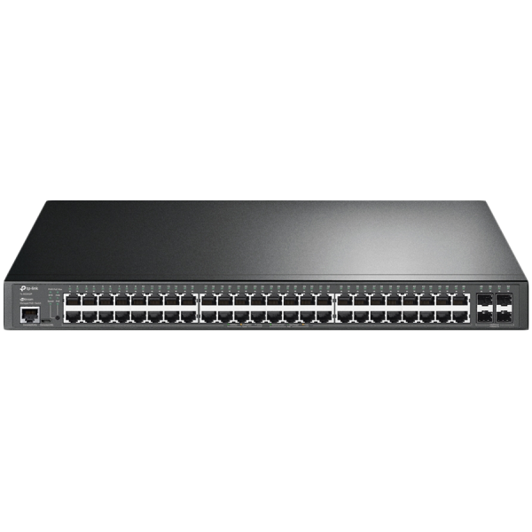 TP-Link SG3452P Omada 52-Port Gigabit L2+ Managed Switch with 48-Port PoE+, 48×Gigabit 802.3af/at PoE+ ports and 4×Gigabit SFP slots, 384 W total PoE budget,SDN, Omada app, Static Routing,VLAN,ACL,QoS, IGMP Snooping, ERPS, Zero-Touch Provisioning