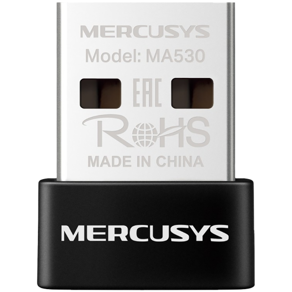 Mercusys MA530 Bluetooth 5.3 Nano USB Adapter, Bluetooth 5.3, Nano-Size, USB 2.0, Supported operating systems include Win 11/10/8.1/7, Work with devices supported the earlier Bluetooth version