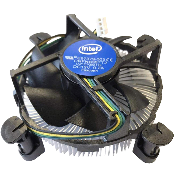 Intel E97379-003 Core i3/i5/i7 Socket 1150/1155/1156 4-Pin Connector CPU Cooler with Aluminum Heatsink and 3.5-Inch Fan for Desktop PC Computer