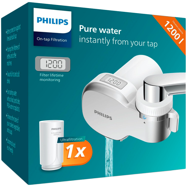 PHILIPS AWP3756P1/10 Filter za cesmu, Ultrafiltracija 99%, Digitalni Timer, 4 stepena ultrafiltracije, 3 nacina rada