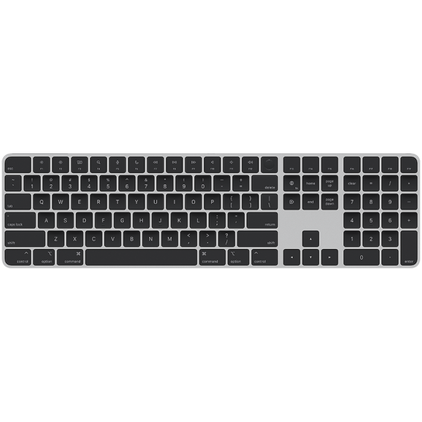 Magic Keyboard with Touch ID and Numeric Keypad for Mac models with Apple silicon - Black Keys - International English,Model A2520