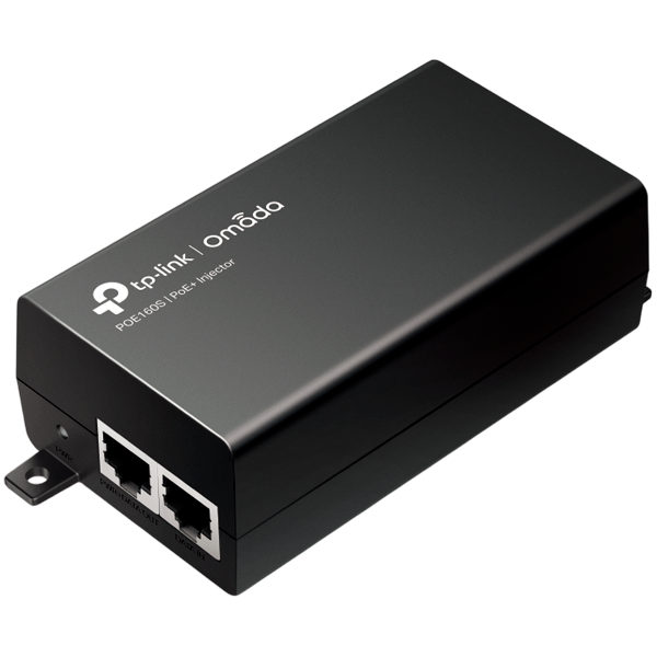 TP-Link POE160S PoE+ Injector Adapter, 1× Gigabit PoE Port, 1× Gigabit Non-PoE Port, 802.3at/af Compliant, Data and Power Carried over The Same Cable Up to 100 Meters, Plastic Case, Pocket Size