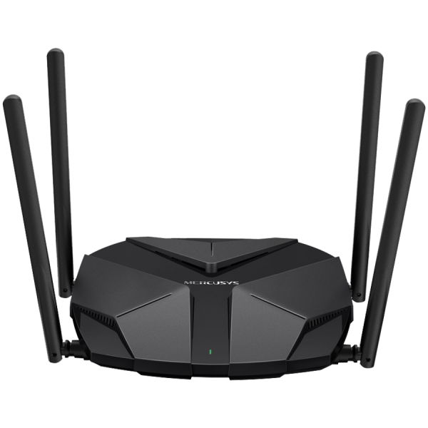 Mercusys MR85X AX3000 Dual-Band Wi-Fi 6 Router, 574 Mbps at 2.4 GHz + 2402 Mbps at 5 GHz, 4x Fixed External Antennas, 3x Gigabit LAN Ports, 1x 2.5Gbps WAN Port, 1024-QAM, OFDMA, HE160, MERCUSYS APP, Router/Access Point Mode, Smart Connect