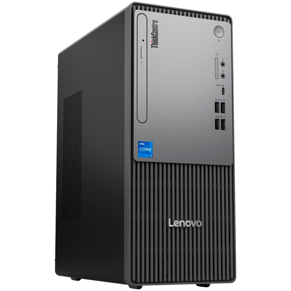 Lenovo ThinkCentre NEO 50 Tower, Intel Core i3-14100, 1x8GB DDR5-4800, 512GB SSD PCIe, DVD+RW, 3-in-1, 4xUSB 3.2, 1x USB 3.2 Type-C, 4x USB 2.0, VGA, DP, HDMI, Serial, RJ45 GbE, CIS, Speaker, USB KB/Mouse,180W 85%, No OS, 5Yr