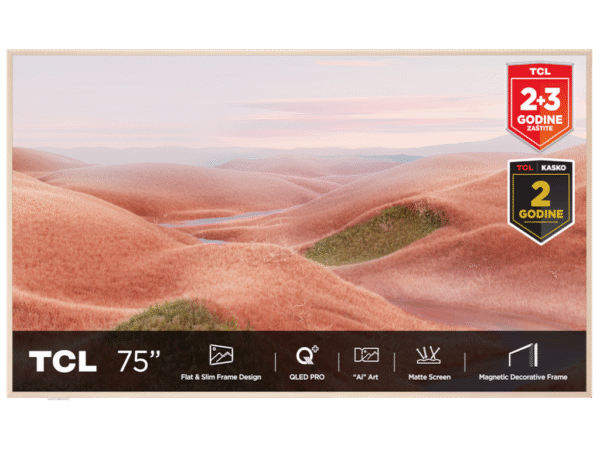 TCL 75"A300W NXTVISION 4K QLEDGoogle OS; 144Hz VRR ART TV;Dolby Atmos; Ambient mode; HDMI 2.1