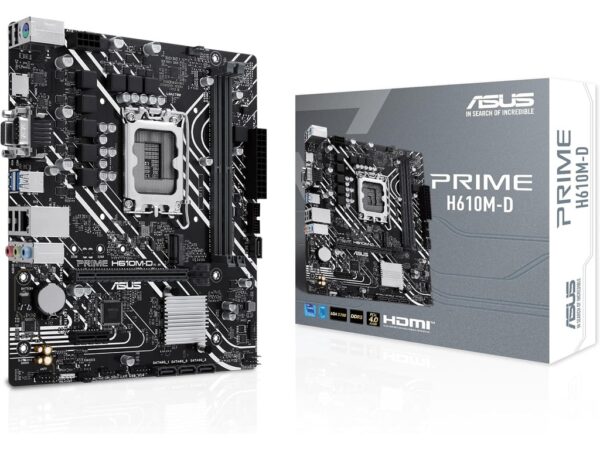 ASUS MB PRIME H610M-DLGA1700, 2x DDR5, 1x M.2,6xUSB1x VGA, 1x HDMI, mATX