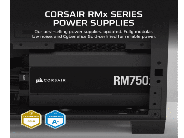 Corsair PSU 750w RM750xGold, Fully Modular, 12V-2x68xSATA, 4xPCIe, ATX 3.1, PCIe 5.1