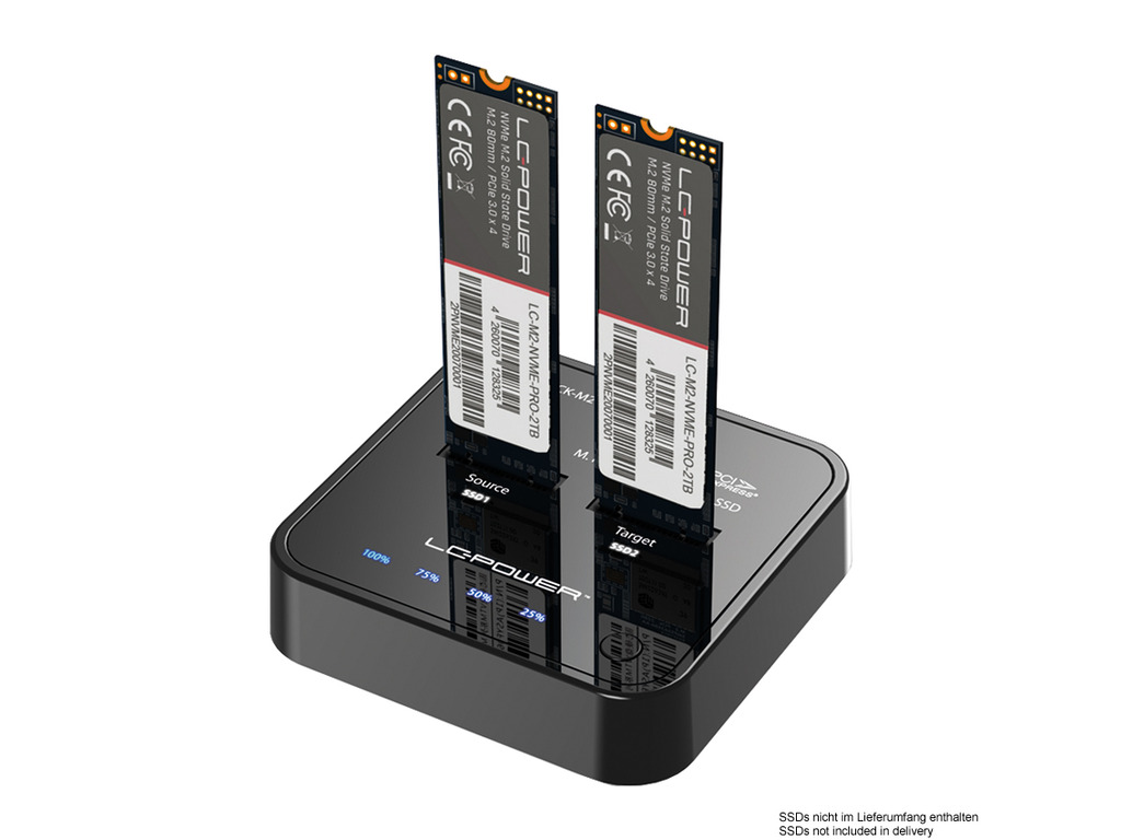 LC-DOCK-M2-NVME_240320090343361.jpg LC-Power Docking station NVMEM.2 SSD, USB-C port, 2x SSD-a,Transfer rate do 10 Gb/s - Image 1