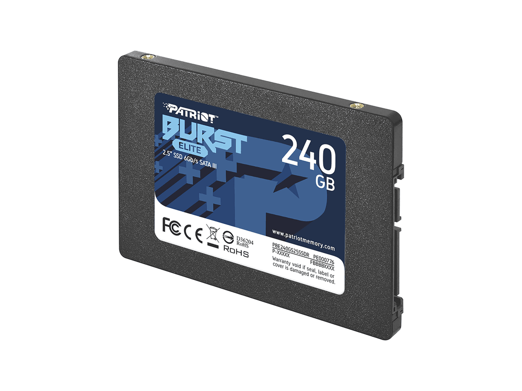 PBE240GS25SSDR_230620120658406.png Patriot SSD 240GB 2.5'';SATA3, Burst Eliteup to R/W : 450/320MB/s; - Image 1