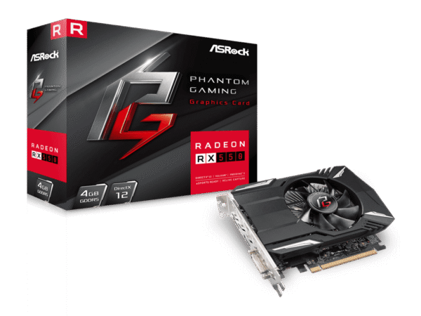 ASROCK Phantom Gaming RX550 4GAMD Radeon RX 5504GB GDDR5 128bit;DVI,HDMI,DP