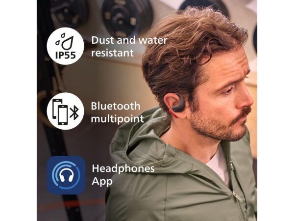 Philips TAA6709BK/00 sportske, BT slušalice, IP55 zaštita, do 28h reprodukcije