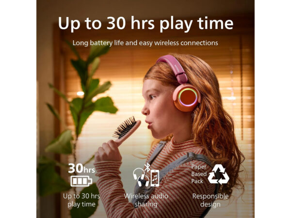 Philips TAK4200 djecije slusBT; LED svjetla; do 45h bateribezicno dijeljenje zvuka; aplikacija